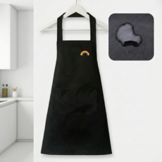 일상쓰임 방수 남녀 공용 주방 업소용 작업용 앞치마, 1개, 블랙(Black)