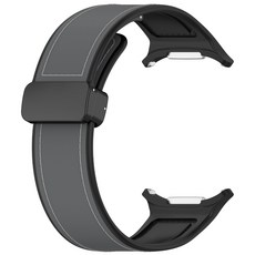 47mm 스마트워치 피트니스 비즈니스와 호환되는 마그네틱 클로저 실리콘 가죽 스트랩, 회색, 쥐색, 1개