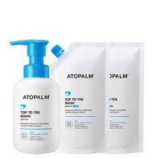 아토팜 탑투토 워시 용기 200ml+리필 250mlx2개, 아토팜 탑투토 워시 용기 200ml+리필 250mlx2, 1세트, 700ml