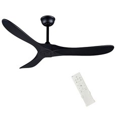 FOBLKS 177 8CM 거실 천장 다운로드 모터 70인치 양면 리모컨 2개, 52inch, 메탈 블랙 바디블랙 블레이드