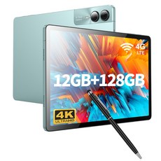 11인치 태블릿PC 안드로이드14 T616 프로세서 WiFi 태블릿 4K 화면 12GB RAM 128GB 12000mAh 배터리 업무 교육 엔터테인먼트 키보드 터치펜 포함, Wi-Fi+Cellular, 세이지 그린