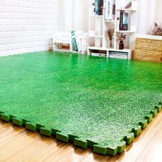 체육관 매트 태권도장 운동기구 바닥 체육 유도 안전 조각 패드 두꺼운 쿠션 에어매트 운동, 11. 잔디밭