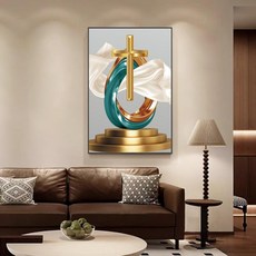 액자형 기독교 십자수 장식용 명화 스타일 큐빅 패브릭, 30x40CM, 골드 프레임, 스타일 10