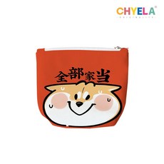 CHYELA 創意零錢包/手拿包 可愛柴犬卡通圖案帆布拉鍊零錢包