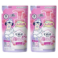 비오레 U 거품이 나오는 바디워시 엔젤 로즈 향 리필용, 2개, 480ml