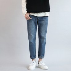 Develo 男款復古水洗錐形九分牛仔褲