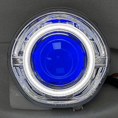 飛度4/5改裝LED雙光透鏡頭燈總成：天使眼惡魔眼，提升夜間行車安全與愛車外觀, 1個, 頭燈總成裝LED雙光透鏡白藍全套
