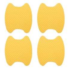 HARFINGTON 4피스 자동차 도어 핸들 스크래치 프로텍터 탄소 섬유 볼 3D 스티커 페인트 보호 필름 커버 액세서리 모든 자동차용 옐로우 172061