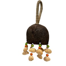 天然材質手工敲擊樂器，兒童音樂啟蒙玩具，節奏感培養，附贈鼓棒, 水鈴桐夾竹桃手搖鈴(A), 1個