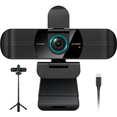 듀얼 마이크와 외장 USB-C 카메라가 장착된 30fps의 RUWBY Pro HD 1080p 웹캠, 1080P | USB Cable