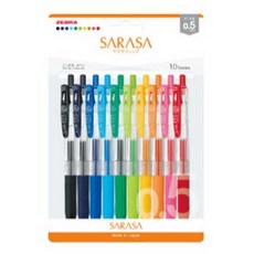 제브라 사라사 클립 펜 10종 세트 0.5mm, 혼합색상, 1세트