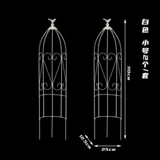 장미아치 오벨리스크 철제 식물지지대 울타리 원예, A_2개 세트 화이트 소형, 2개