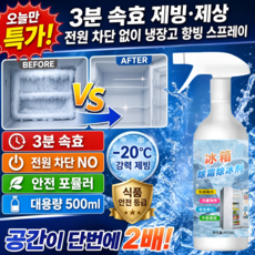 【3분 속효 제빙·제상】전원 차단 없이 해빙 스프레이 해빙스프레이 제상제 365일 효과 지속, 1세트, 500g