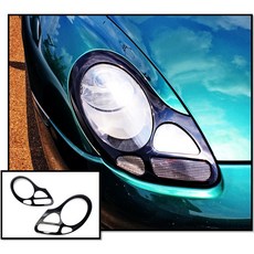圓夢工廠 Porsche 保時捷 Boxster 986 (1996-2004) 烤漆黑 亮面黑 前燈框 頭燈框 車燈框飾貼, 1個