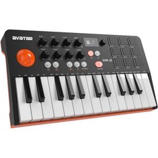 컴퓨터 레코딩 MIDI 미디 컨트롤러 휴대용 블루투스 키보드 25개의 키 9개의 백라이트 비트 패드 OLED 디스플레이 8개의 노브 소프트웨어 포함 USB 전원/배터리 작동 가, MIDI 키보드