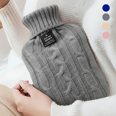 이모네연구소 핫팩 보온 보냉 물주머니 찜질팩 니트 커버 세트, 클래식 02. 그레이