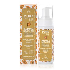 澳洲 Pure Papayacare木瓜嬰兒頭到腳趾沐浴慕斯(150ml/瓶), 1個, 150ml