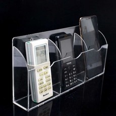 벽걸이 리모컨 수납함 거치대 아크릴 투명 정리함, 3칸, 3칸