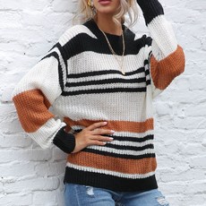套頭條紋毛衣 圓領針織衫 秋冬打底衫