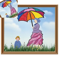 사땨 만들기대장 감상그리기-클로드모네-파라솔을 든 여인 화가작품 화판 미술교육
