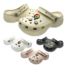 [크록스 정품] CROCS 클래식 플랫폼 클로그 키높이 여성 슬리퍼 +모아츄 악세세리 포함