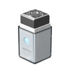 MOZTECH x OLIBEAR 電動迷你刮鬍刀鼻毛修剪套組，全機防水迷你便攜刮鬍刀, MOZ電動迷你刮鬍刀+鼻毛剪套裝 青嵐白