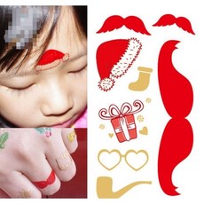 WAWA TATTOO 聖誕紋身貼紙VH-112 燙金聖誕紋身貼紙 兒童Christmas Xmas 耶誕刺青貼紙, 1個