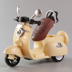 慣性玩具 慣性小摩托車 迷你摩托車 慣性車 兒童玩具 聲光機車 造型玩具 慣性小摩托 迴力摩托車 兒童摩托車 摩托車, 1個, 聲光大綿羊【米色】車座開蓋