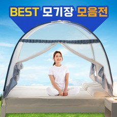 대형모기장 폴딩텐트 여름벌레차단, DSAM 06 사각 체크 2인 블루