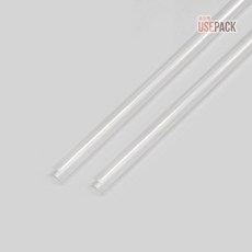 유즈팩 일자빨대 벌크포장 25cm 투명 500개, 1개