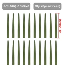 잉어 낚시 QC 하이브리드 클립 퀵 체인지 스냅 스위블 테일 엉킴 방지 슬리브 액세서리 6 개, 02 Sleeve - Green
