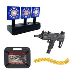 토이즈데이 알로이 메탈 모델 건 + 스마트 타켓 6mm 안전한 소프트탄 발사 소총 권총 장난감 총, UZI, 1개