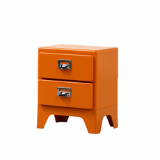 피트 미드센츄리 틈새 미니 플라스틱 레트로 빈티지 캐비넷 서랍장 수납장, 2단, 오렌지