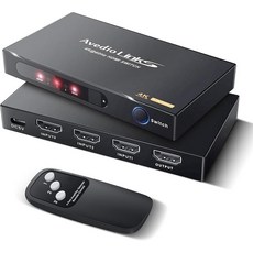 아비디오 링크 4K60Hz HDMI 스위치 4x1 4개 입력 1개 출력 선택기 리모컨 포함 자동 전환 2.0 박스 4K30Hz 지원 HDCP2.2 HDR 3D PS5PS4 Xb, 4K@30Hz 4x1