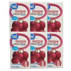 그레이트 밸류: 포도 음료 믹스 0.78 온스 (6개입 팩) Great Value: Grape Drink Mix .78 Oz (Pack of 6), 1개