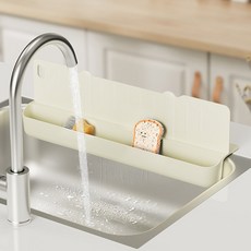 호밍사이 흡착 실리콘 싱크대물막이 씽크대 물튀김 방지, 1개, 화이트