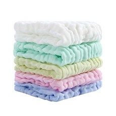 六層紗泡泡棉口水巾 5入 紗布巾 手帕 方巾 紗布小方巾 超柔軟六層紗 純棉六層紗 洗澡巾 口水巾 新生兒洗臉巾 紗布巾