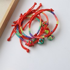 手工編織五彩繩粽子香包手鍊 端午節卡通飾品