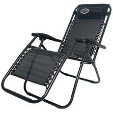 리브포어스 접이식 무중력 리클라이너 의자+헤드쿠션, 베이직, 블랙, 1개