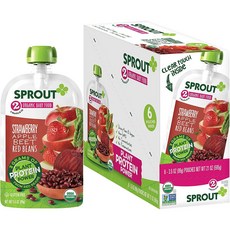 스프라우트 어린이 스무디, 6개입, 딸기 + 사과 + 비트 + 팥(Strawberry + Apple + Beet + Red Beans)