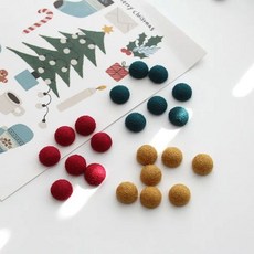 악세사리만들기 장식 미니 모직 싸개단추(고리없는) 2개, 머스터드