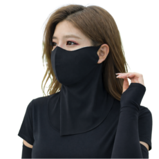 이저 자외선 차단 쿨 마스크 팔토시 세트, 블랙, 1개