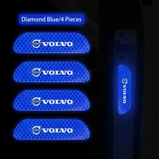 4Pcs 자동차 도어 스티커 경고 반사 마크 볼보 호환 Rdesign XC60 V60 V40 EX30 C30 V50 S90 액세서리, 03 Blue -Volvo 호환