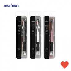 문화 메탈 3색 볼펜 에스 3종 택1 멀티볼펜 필기용 학습용, 다크그레이