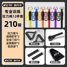 拉力繩 彈力繩 健身器材 擴胸肌訓練 阻力帶, 1個, 超強彈力/久拉不變形 品牌質保拉斷包賠, 5件套 10磅任意調丨基礎