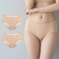 비너스자스민 2p 시스루 레이스 헴라인 미디 팬티 햄팬티 2매 세트