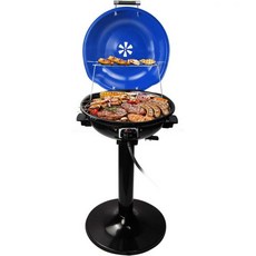 Techwood 전기 바비큐 그릴 15인용 실내/실외 그릴 실내 및 실외 사용 가능 이중 레이어 디자인 휴대용 분리형 스탠드 1600W, Techwood Stand Blue BBQ Grill