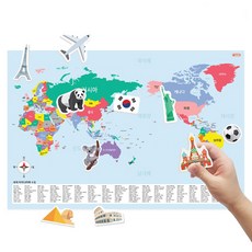 자석이붙는세계지도, 1개