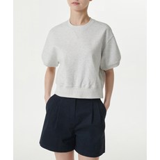 매장정품 무신사스탠다드우먼 MUSINSA STANDARD WOMAN 우먼즈 더블 니트 반소매 스웨트셔츠 [멜란지 라이트 그레이] MWDTK1Z01-ML 541861