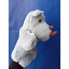 洋洋小品 動物手套 動物手偶 犀牛 老虎 大耳鼠老鼠 玩具 做遊戲安撫玩偶腹語玩偶幼兒園表演演講故事娃娃小劇場動物, 1個, 犀牛(外觀微泛黃瑕疵)